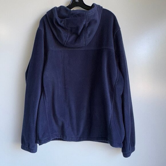 COLUMBIA Fleece Hooded Zip Jacket Sweatshirt Men's Size XL Navy Blue - Picture 4 of 10